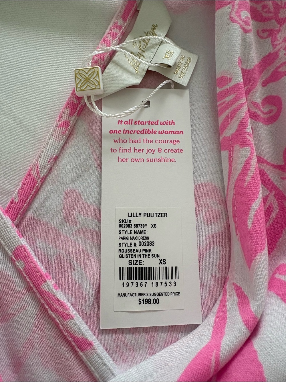 Lilly Pulitzer Pink and White Floral Wrap Maxi Dress - Picture 3 of 3